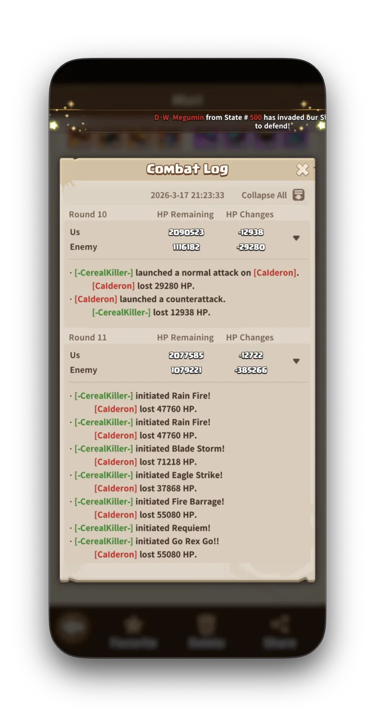 Calderon R11 — Rain Fire fires twice dealing 47,760 each time. Different heroes, identical damage.