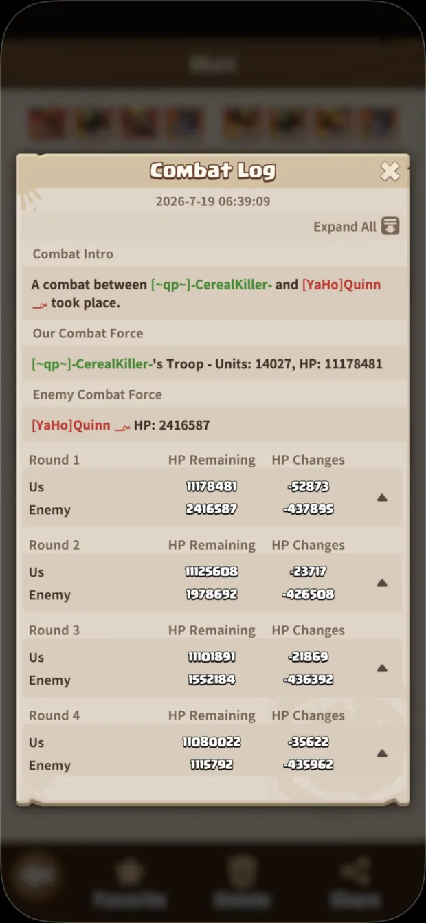 Combat log: enemy pool down to 2.4M versus your 11.2M, you win